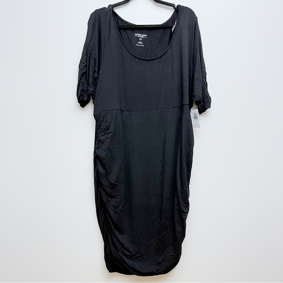 Torrid Ruched Super Soft Elbow Sleeve Midi Bodycon Dress NWT Size 4 - Picture 3 of 8